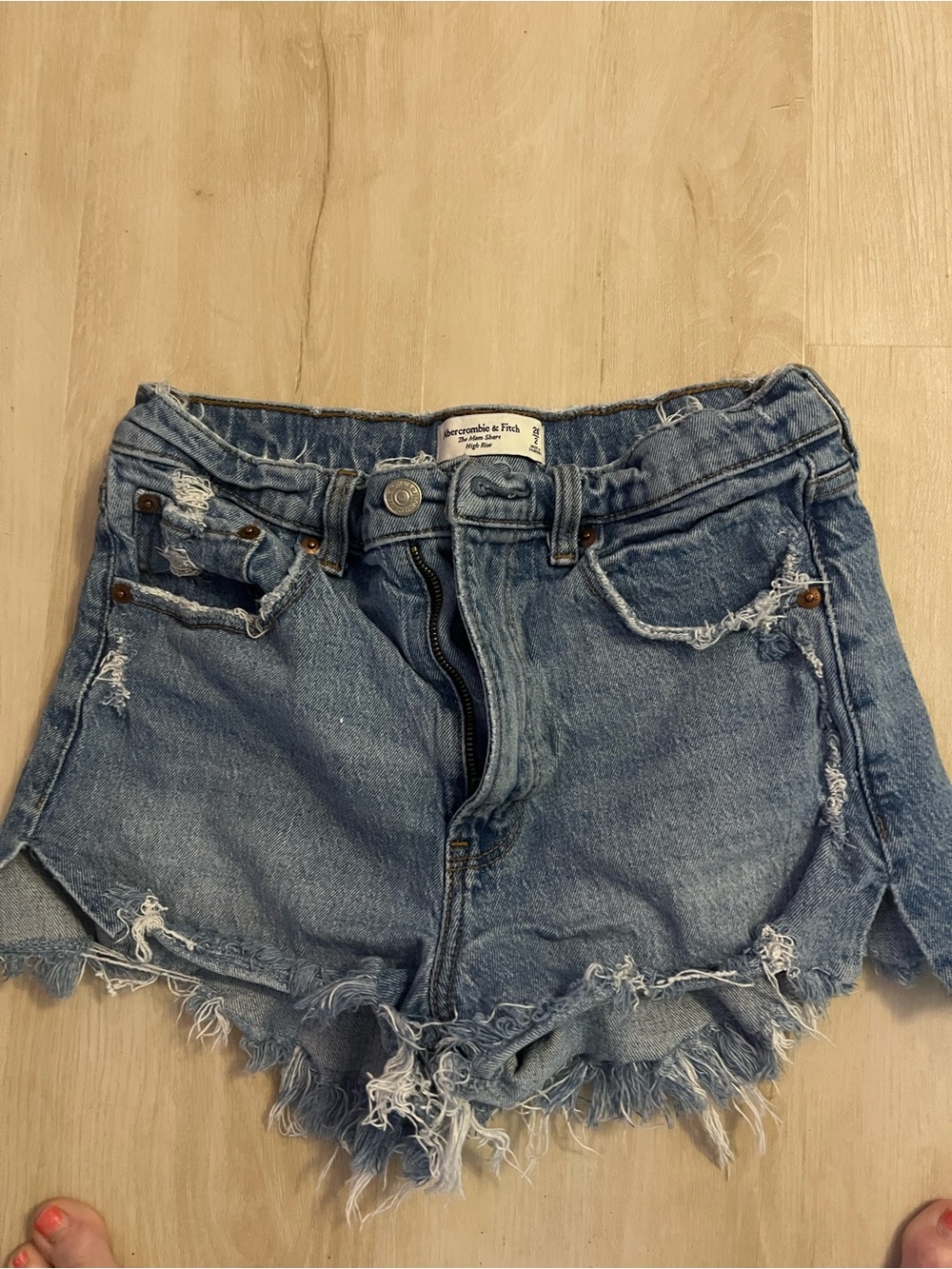 Abercrombie & Fitch Distressed Light Blue Denim Women's Shorts